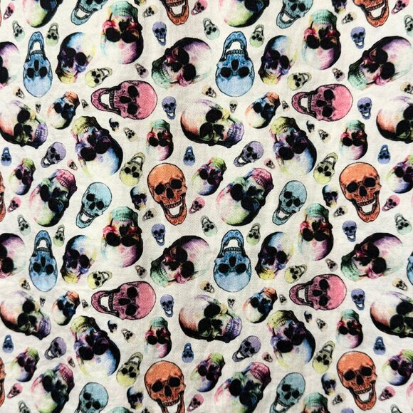 Luciano Visconti Black Skull Print Button-Up Shirt | Size Small | 100% Cotton - Picture 3 of 8